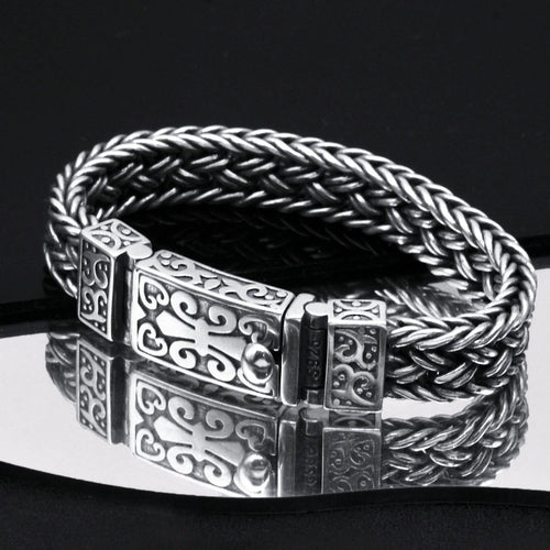 Antique Wide Braided Bracelet Men's Thick Tide Brand Generous Ring