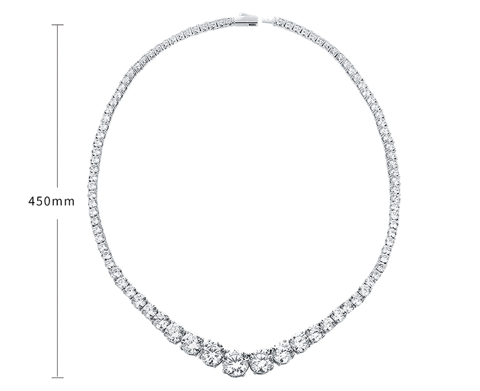 Moissanite 925 Sterling Silver Single Row Full Diamond Necklace