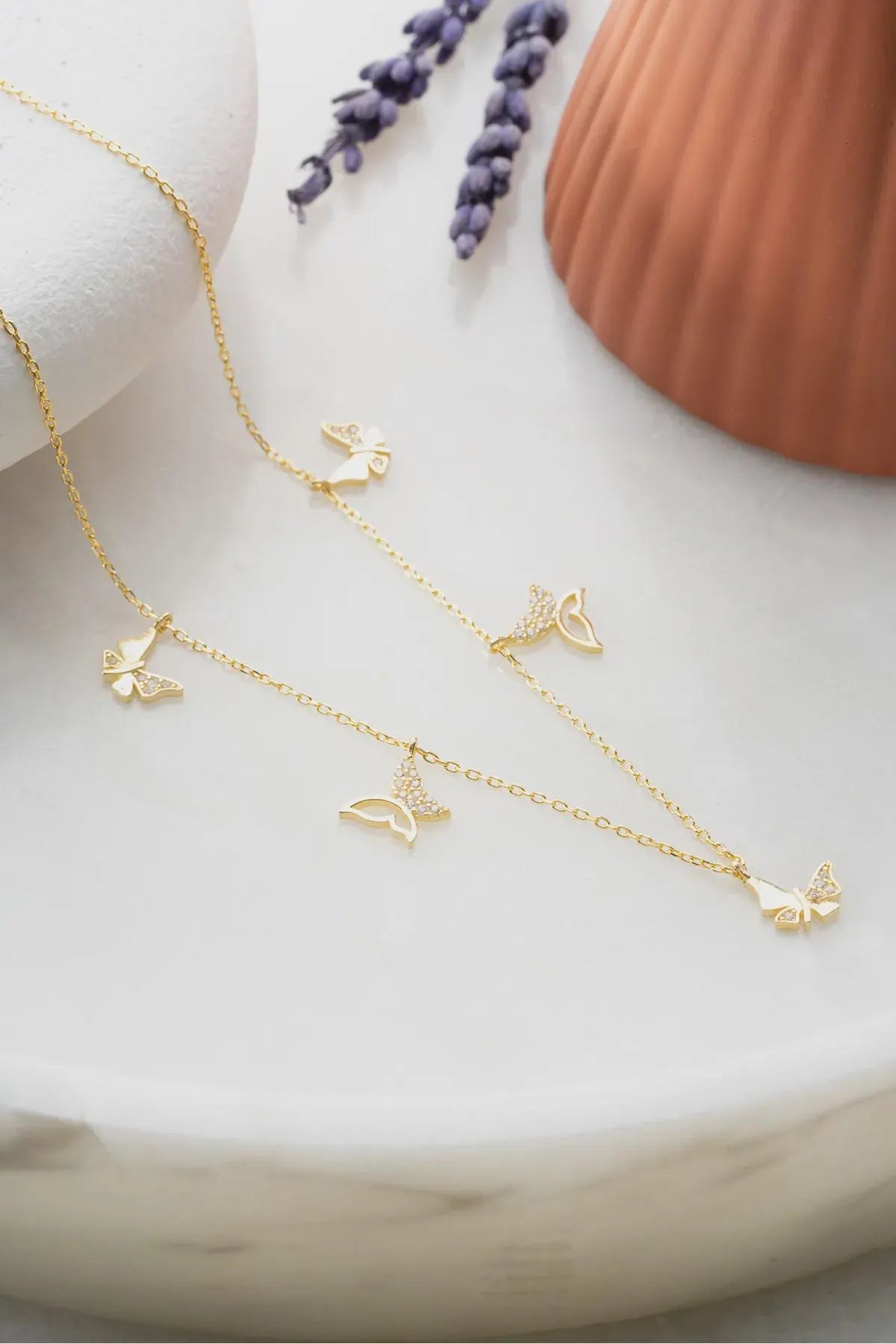 Gold Plated Sterling Silver Butterfly Necklace