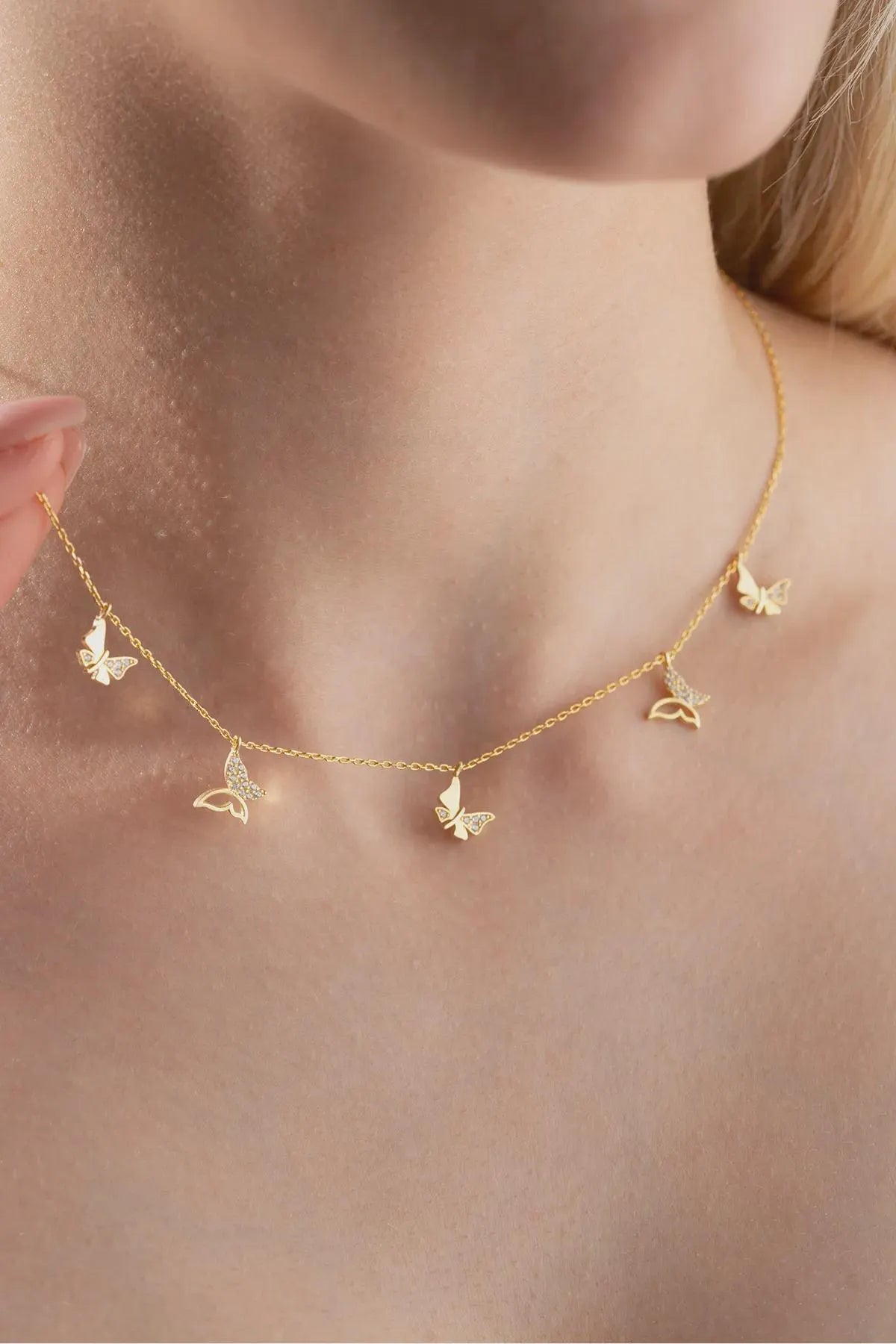 Gold Plated Sterling Silver Butterfly Necklace