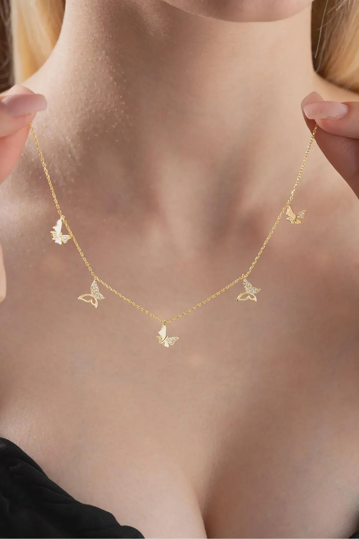 Gold Plated Sterling Silver Butterfly Necklace