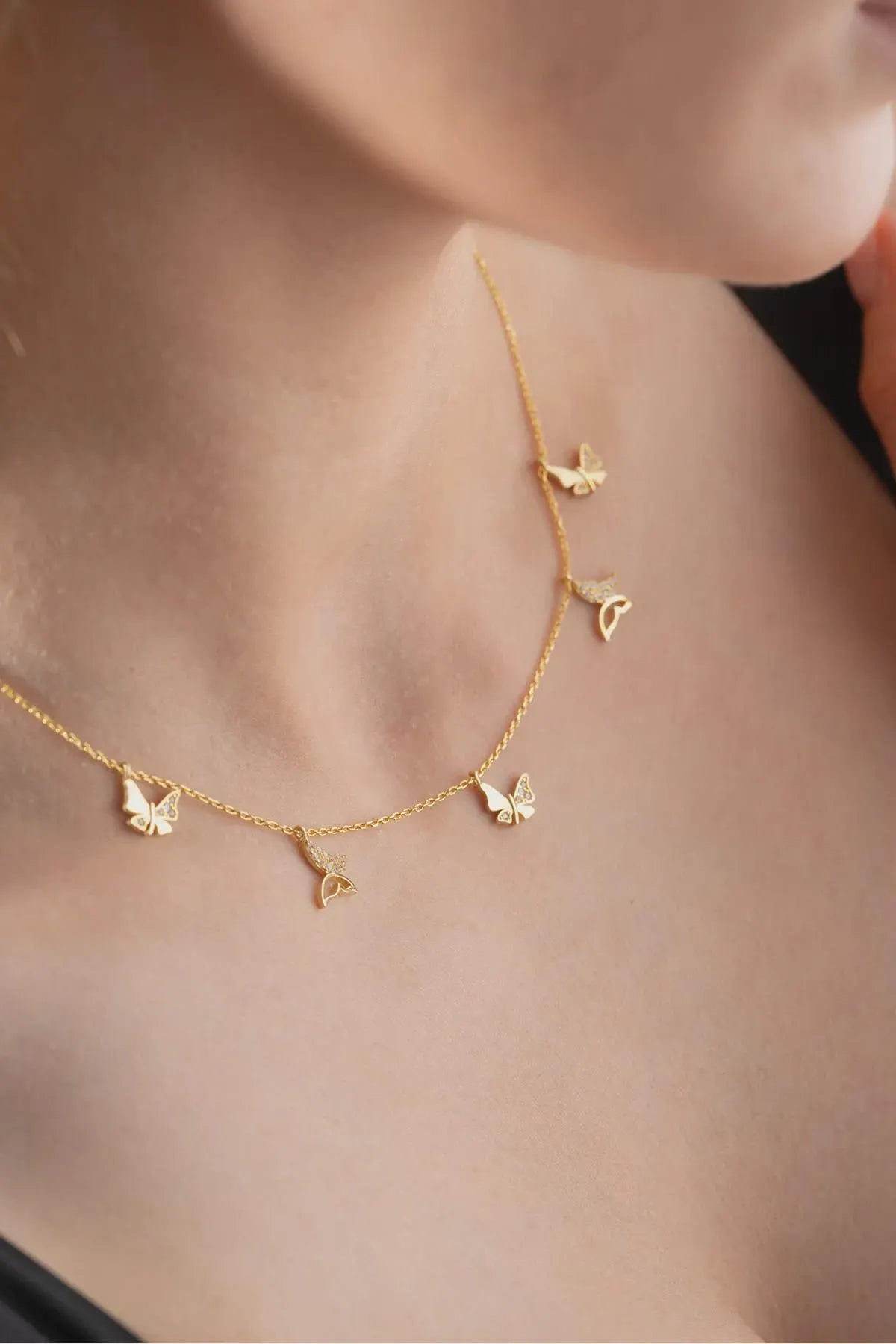 Gold Plated Sterling Silver Butterfly Necklace